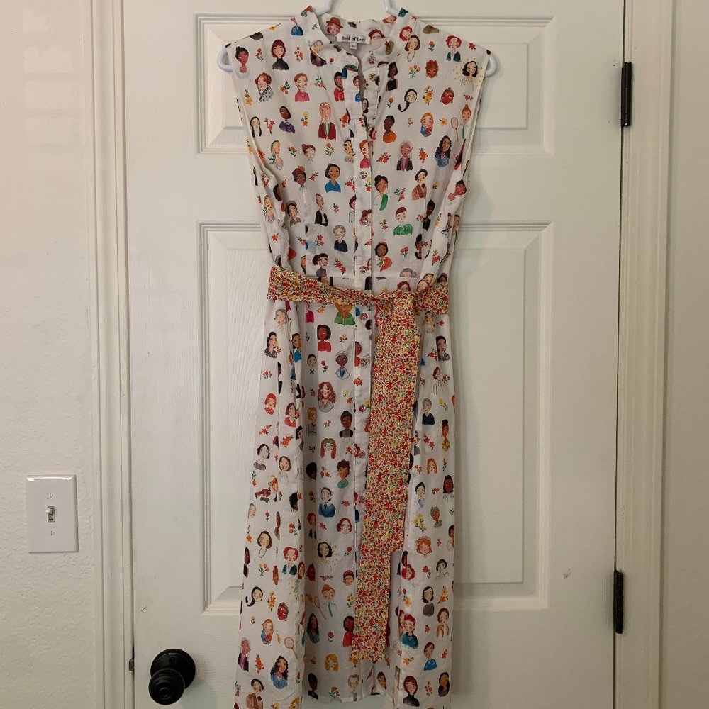 Exceedingly Cute Modcloth 'Book of Deer' Famous Women Dress, Size L